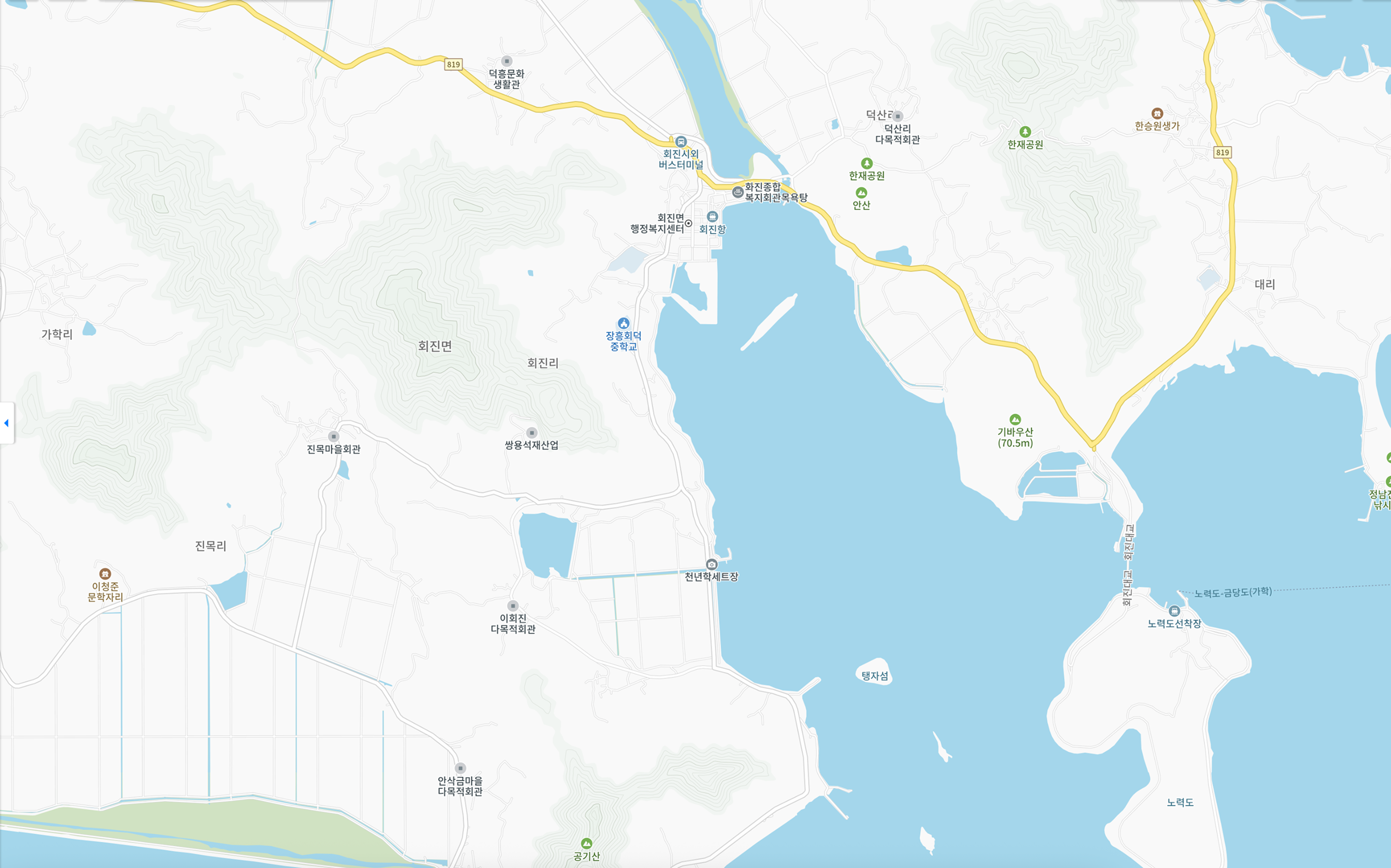 회진면 여행지도